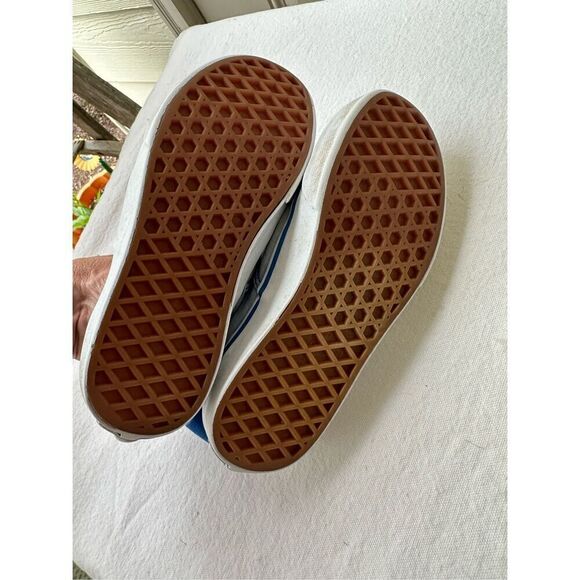 Vans Off The Wall Unisex Kids Sneakers Lace Up Low Cut Blue Size 2 - Picture 5 of 7